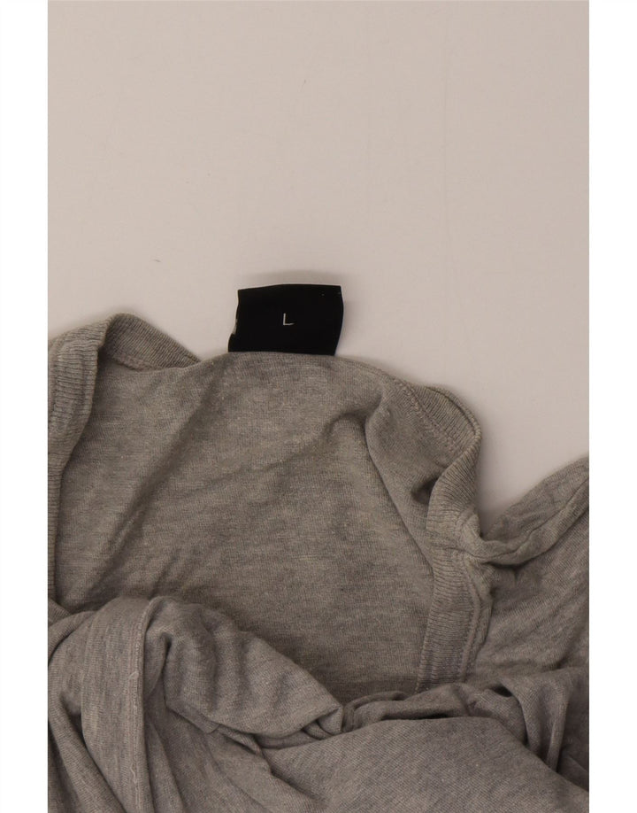 HUGO BOSS Dame T-Shirt Top UK 16 Stor Grå Bomuld