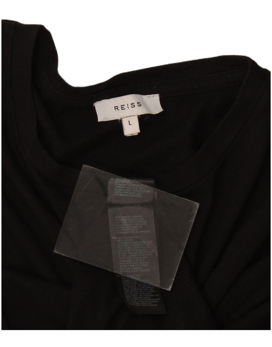 Reiss Herre T-Shirt Top Stor Sort Polyester