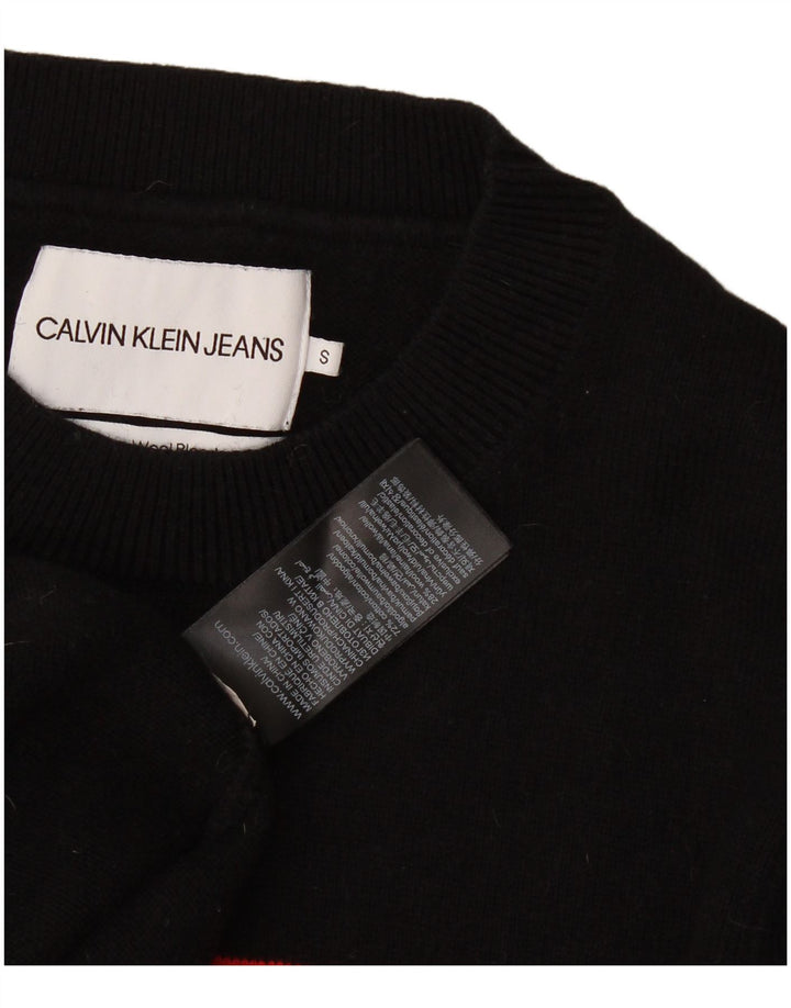 Calvin Klein Jeans Herre Crew Neck Jumper Sweater Small Black Colourblock