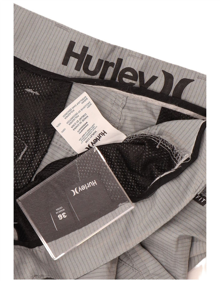 Hurley Herre Chino Shorts W36 Large Grey Pinstripe Polyester