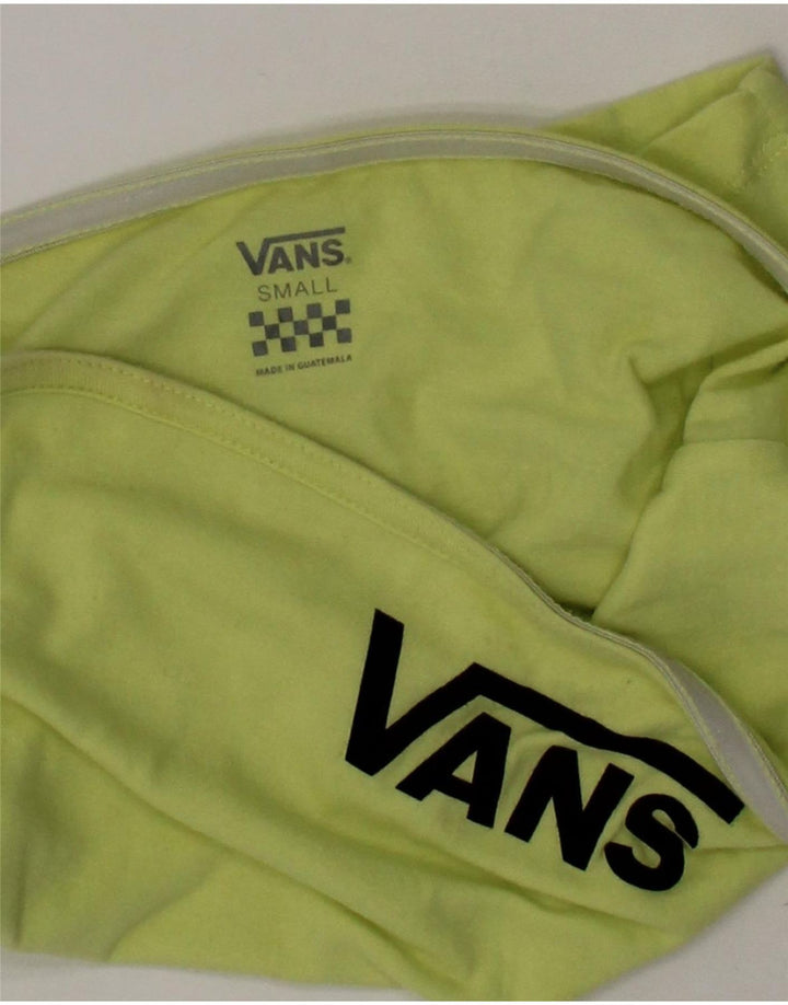 VANS Womens Graphic Off Shoulder Crop Top UK 10 Small Green Cotton Vintage Vans and Second-Hand Vans from Messina Hembry 