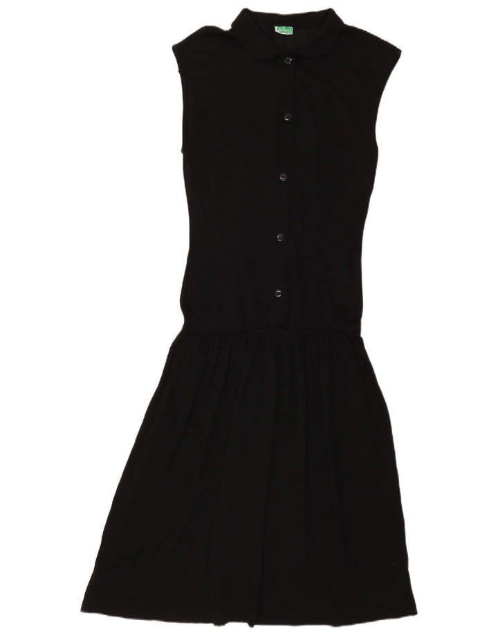 Vintage Dame Drop Waist Dress UK 10 Small Black