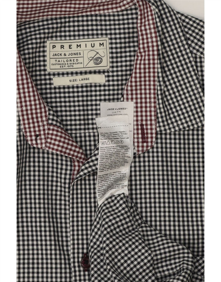 Jack & Jones Herreskjorte Stor hvid Gingham Bomuld