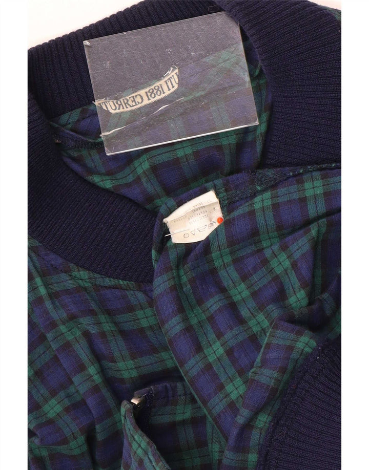 Cerruti 1881 Bomberjakke til mænd UK 40 Stor grøn ternet polyester