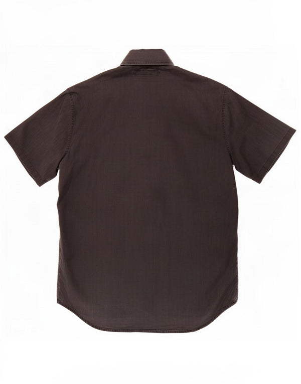 French Connection Mens Short Sleeve Shirt Medium Black Cotton