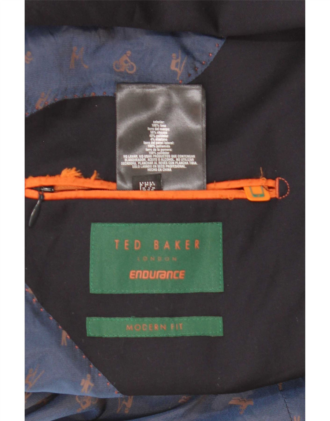Ted Baker Herre Modern Fit 2-knaps blazerjakke str. 42 XL Marineblå Uld