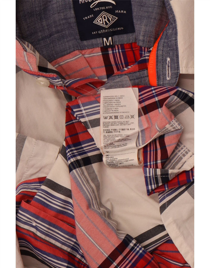 SUPERDRY Herre Regular Fit kortærmet skjorte Medium rød ternet bomuld