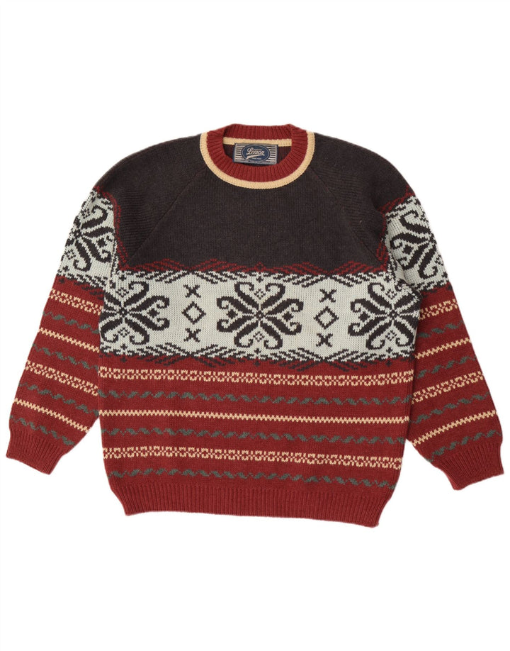 Citron Herre Crew Neck Jumper Sweater XL Flerfarvet Fair Isle Wool