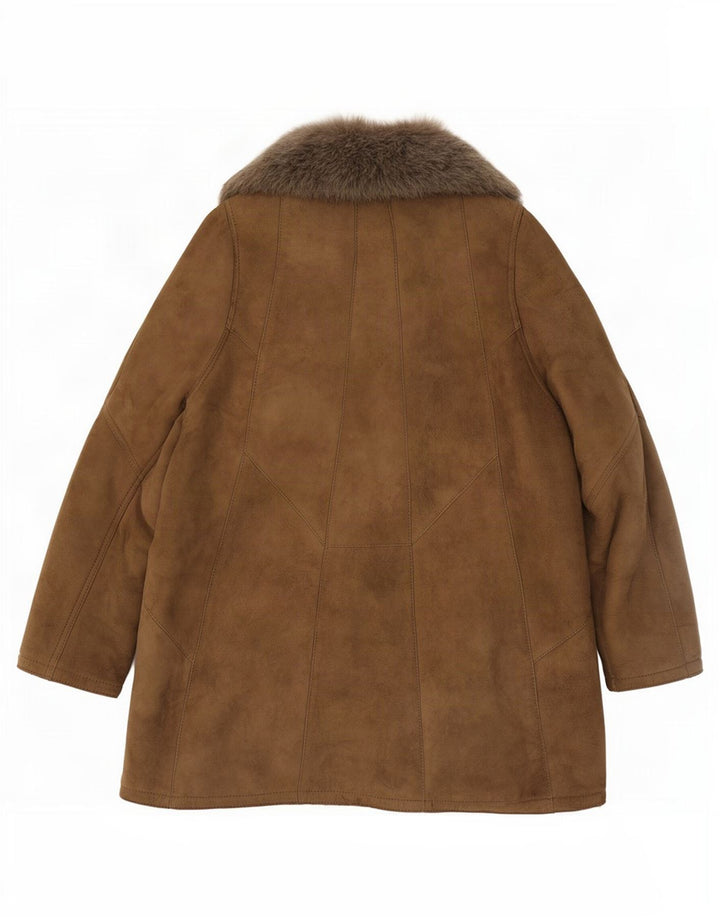 Vintage Shearling-jakke til kvinder EU 46 XL Brun