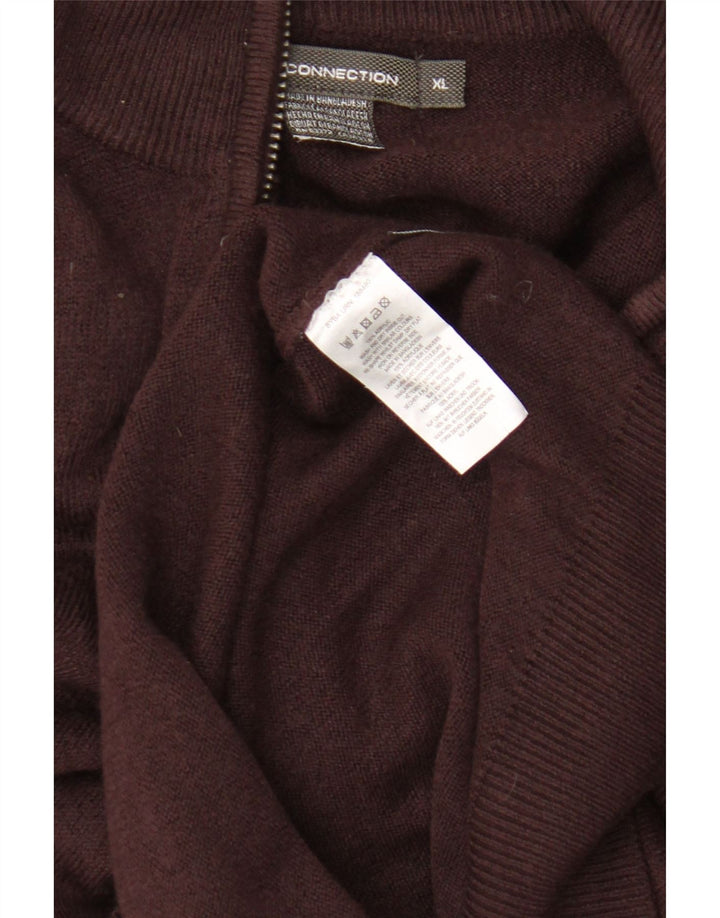 French Connection Herre Zip Neck Jumper Sweater XL Brun Akryl