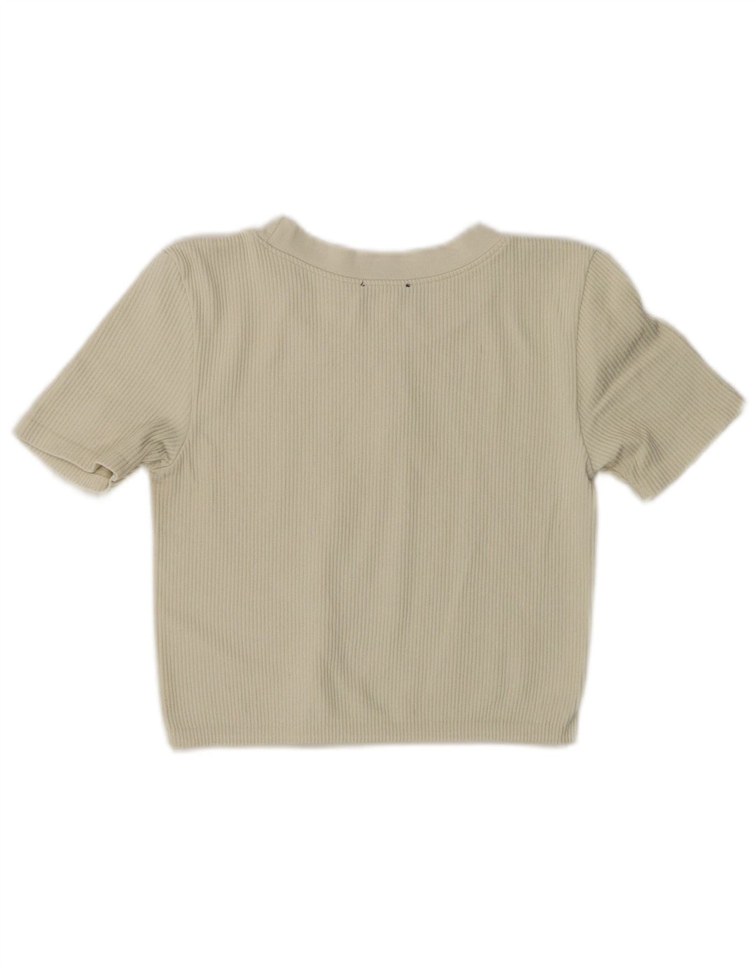Zara Womens Crop T-Shirt Top UK 12 Medium Off White Nylon
