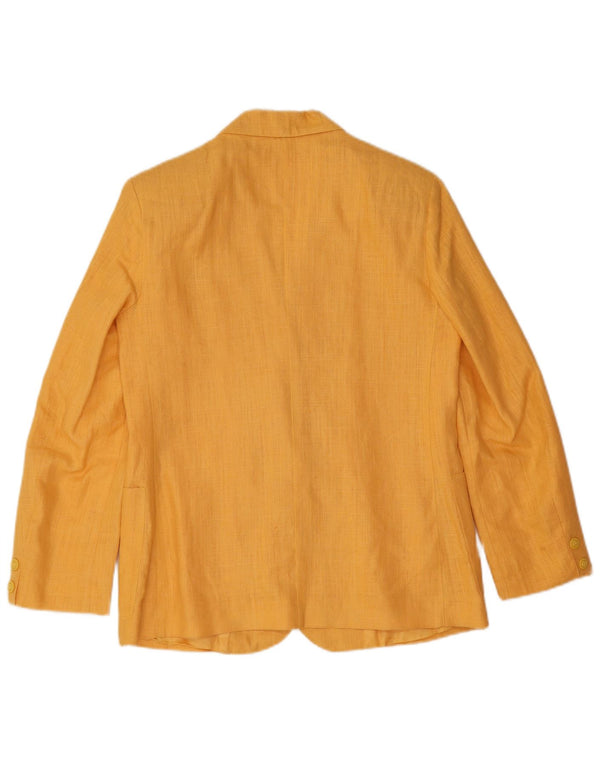 Vintage dame 2-knaps blazerjakke IT 42 Medium Yellow Linen