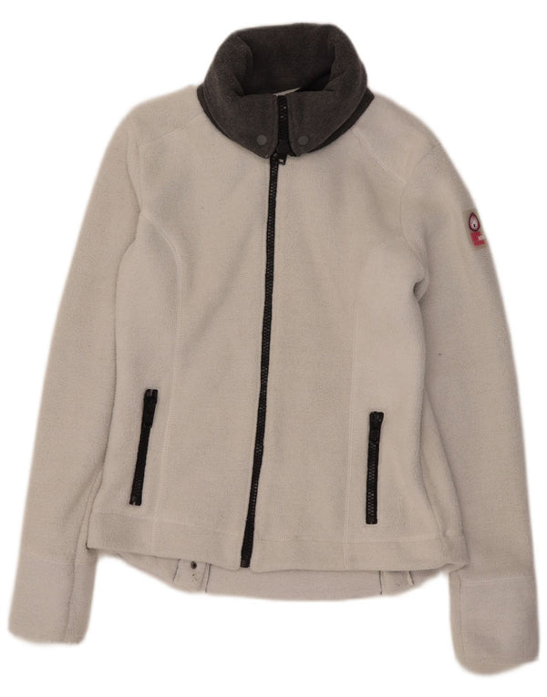 Superdry Fleecejakke til kvinder UK 14 Stor hvid polyester