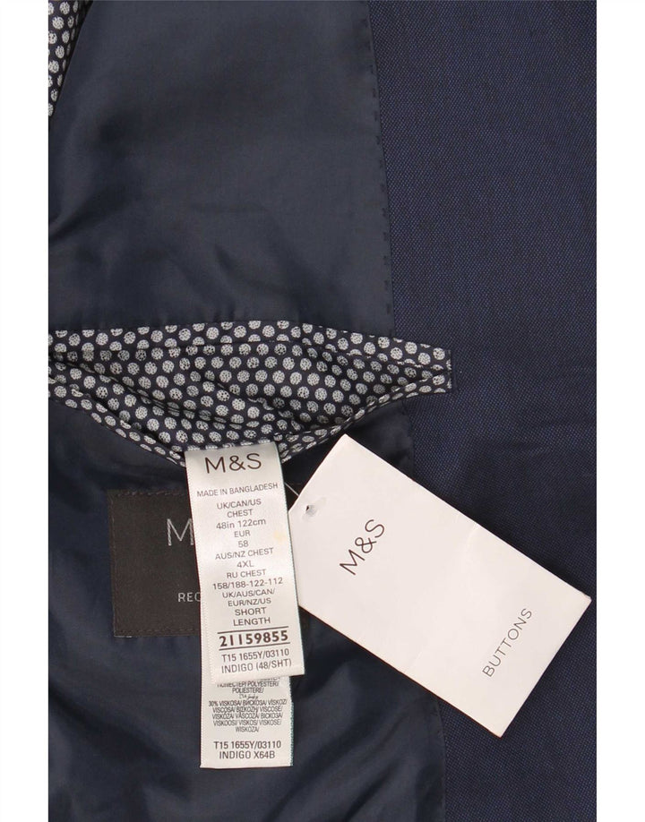 Marks & Spencer Herre 2-knaps Regular Fit Blazer-jakke UK 48 2XL Navy Blue
