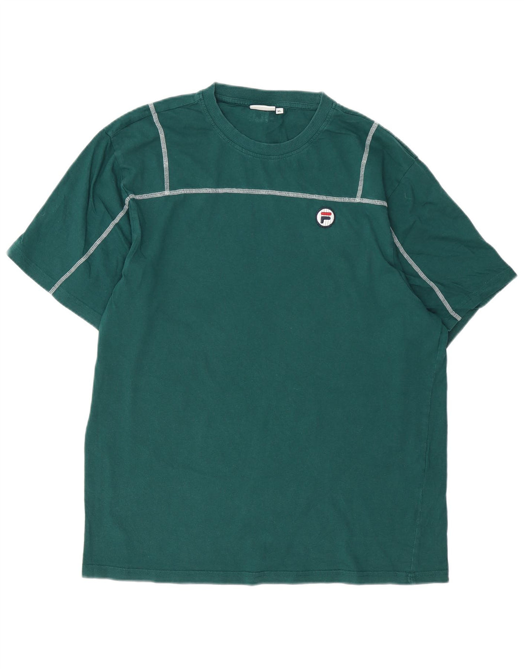Fila Herre T-Shirt Top XL Grøn Bomuld