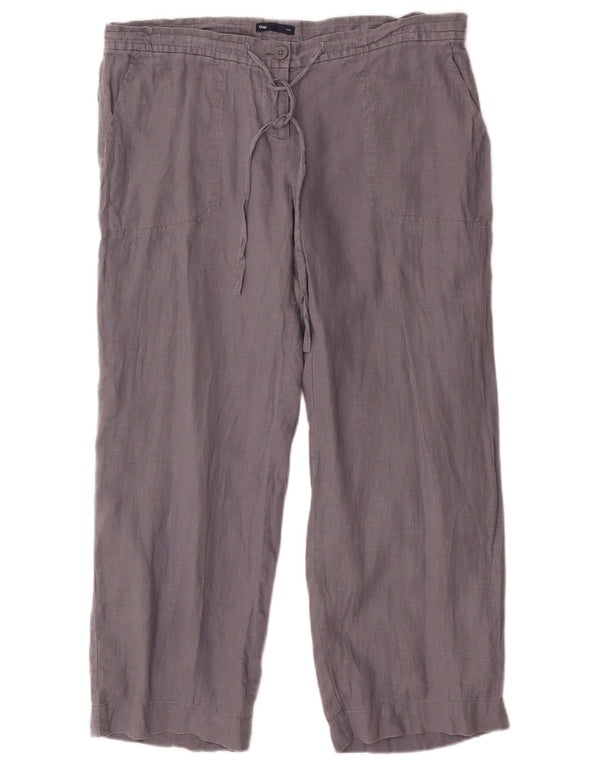 Gap Dame Lige Casual Bukser UK 12 Medium W34 L26 Grå Linned