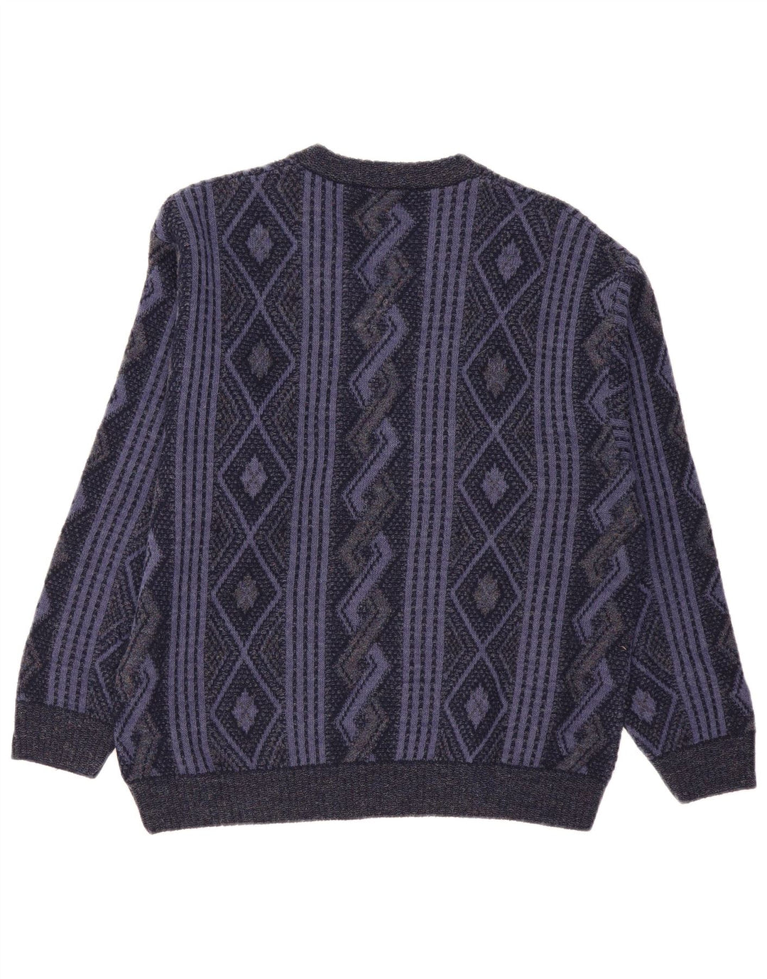Naramaglie Herre V-hals sweater Medium Marineblå Geometrisk akryl
