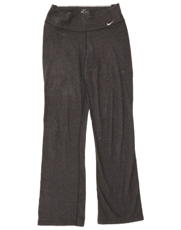 Nike Dame Dri Fit træningsdragt Bukser UK 10 Small Grey Colourblock Bomuld