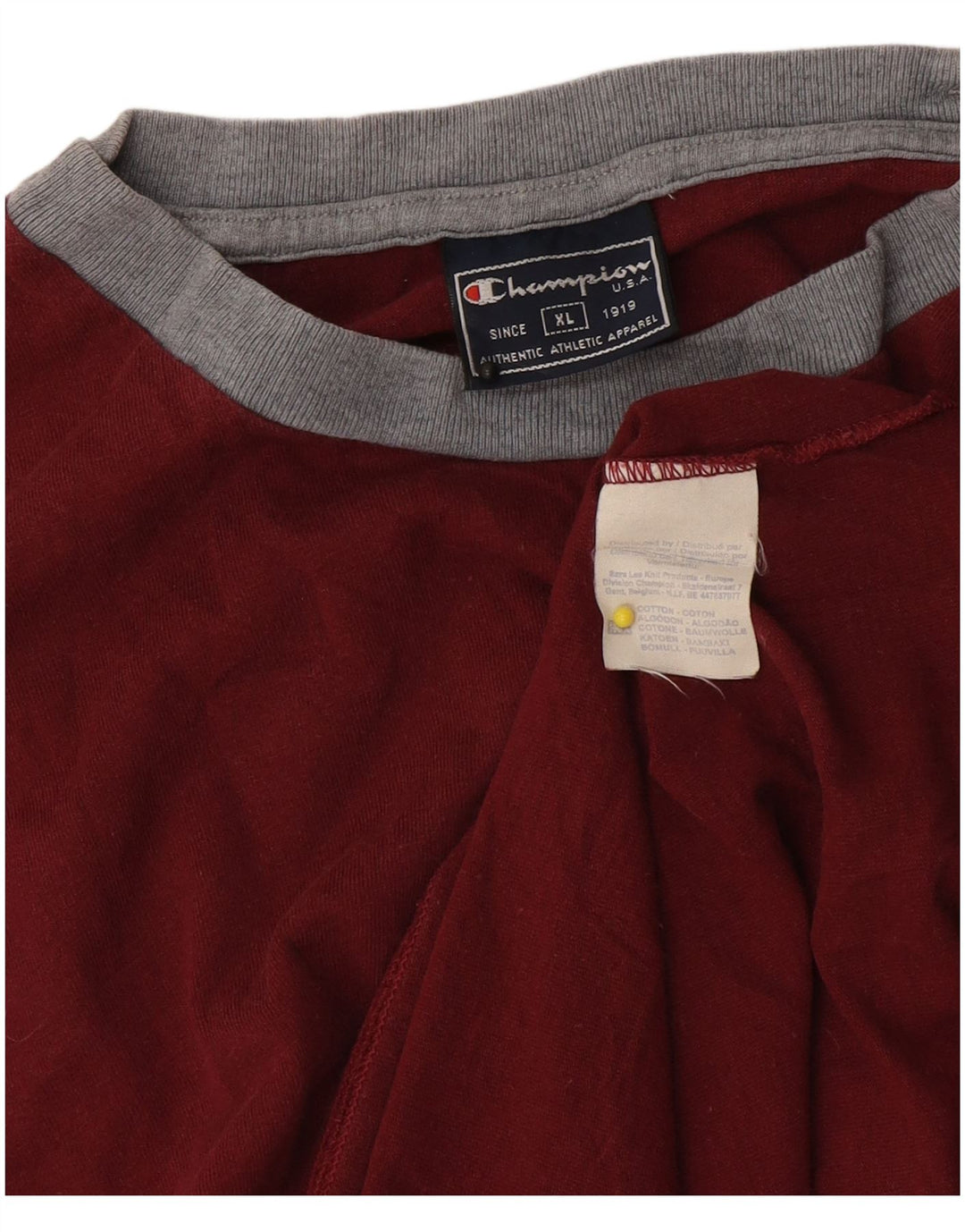 Champion Herre Grafisk T-Shirt Top XL Rød Bomuld