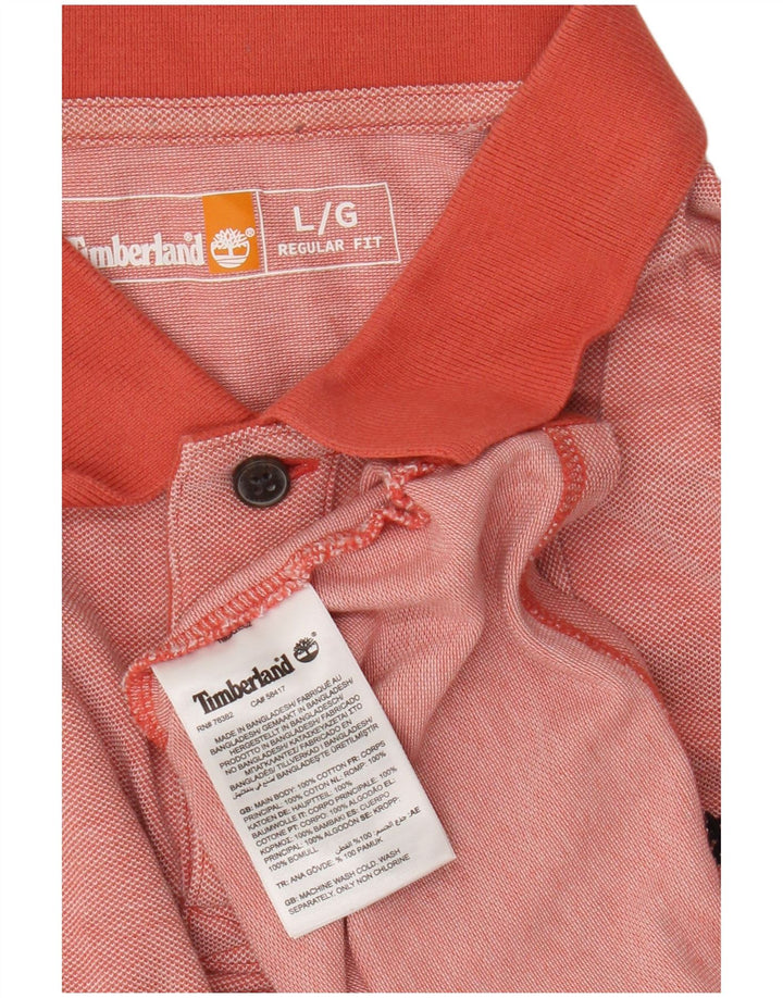 Timberland Herre Regular Fit Polo Shirt Large Pink Bomuld
