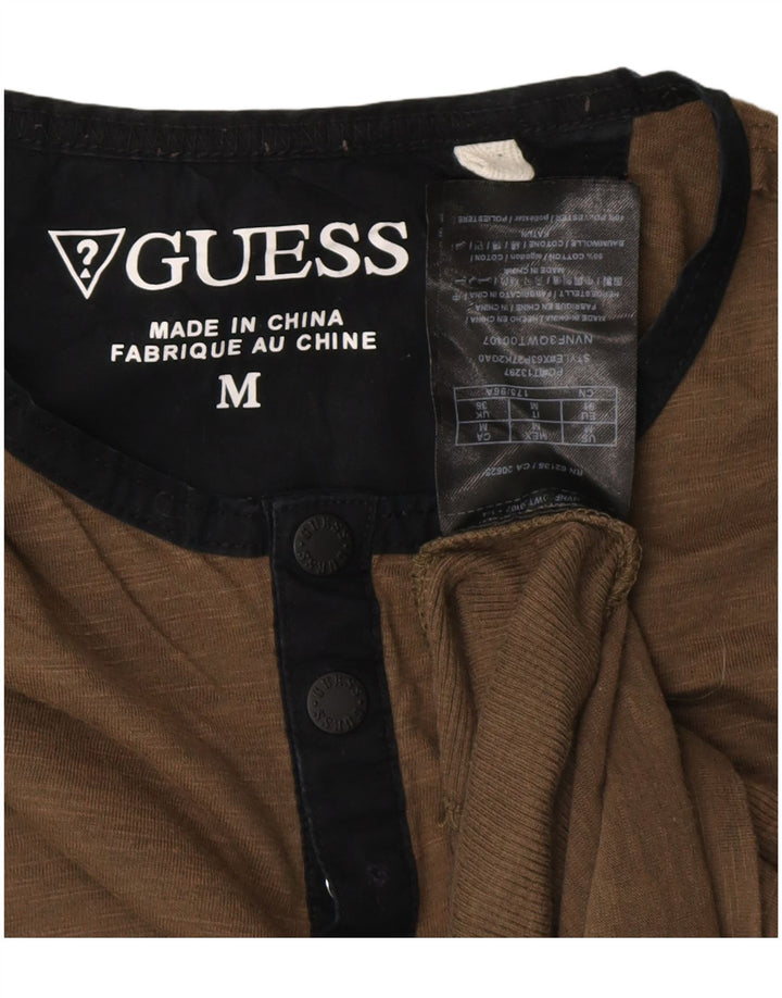 Guess Herre T-Shirt Top Medium Khaki Bomuld