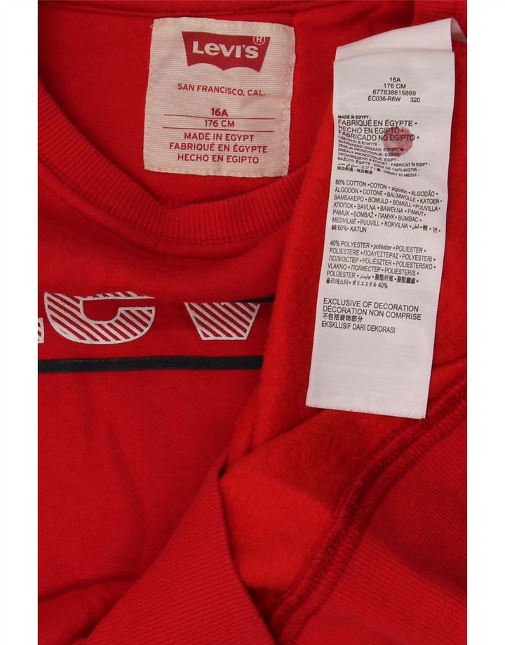 Levi's Boys Grafisk Sweatshirt Jumper 15-16 år Rød Bomuld