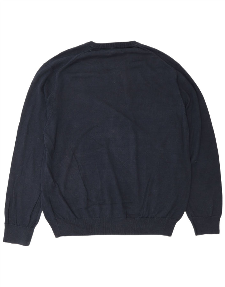 Marks & Spencer Herre V-hals sweater 2XL marineblå bomuld
