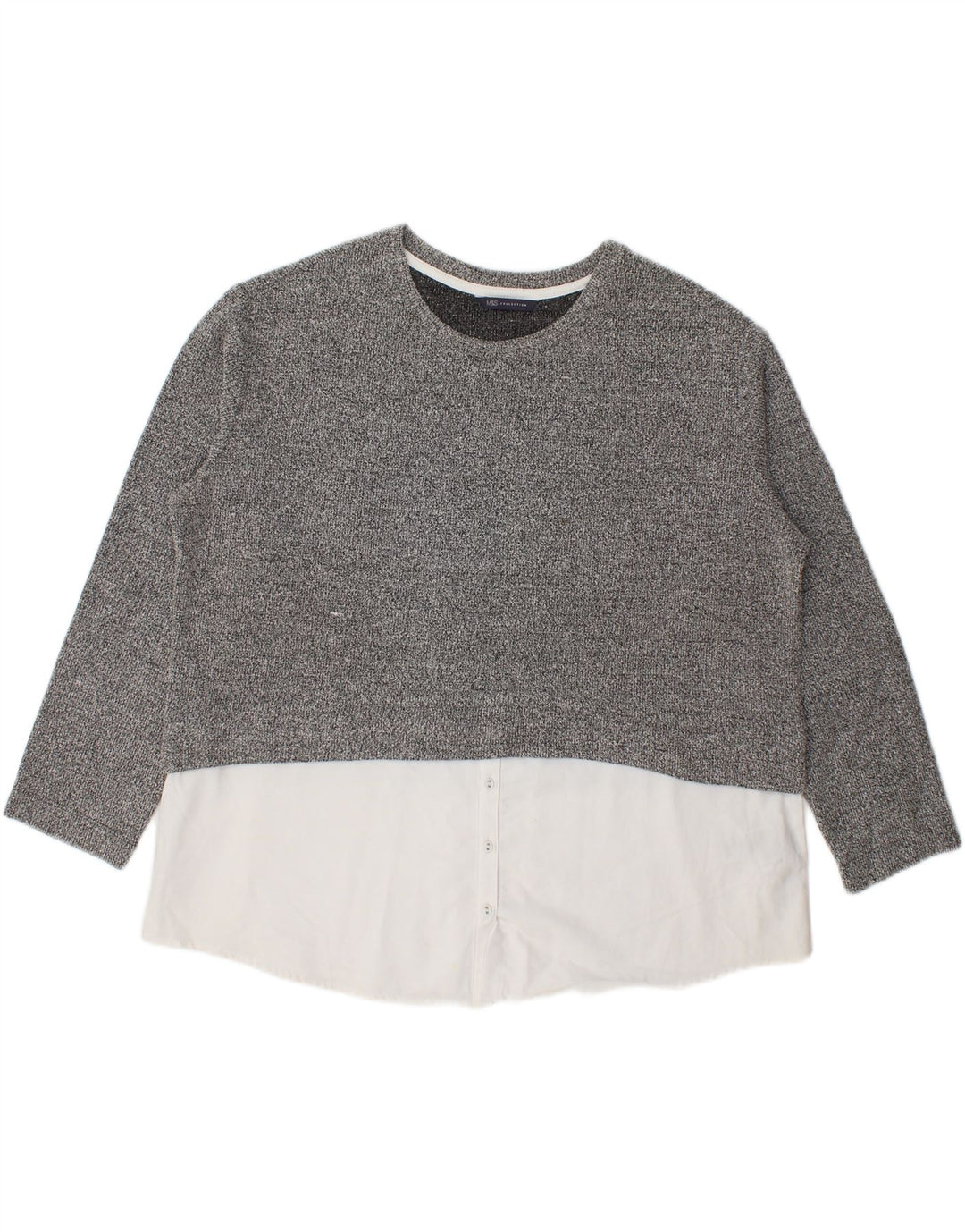 Marks & Spencer Damebluse Top UK 20 2XL Grå Flecked Polyester