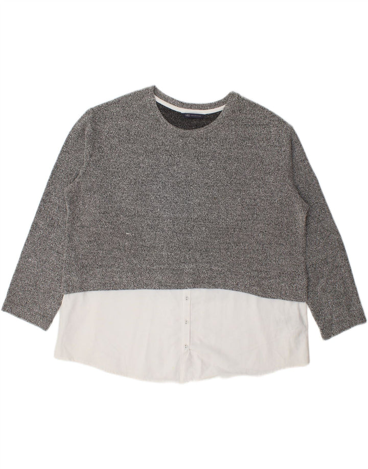 Marks & Spencer Damebluse Top UK 20 2XL Grå Flecked Polyester