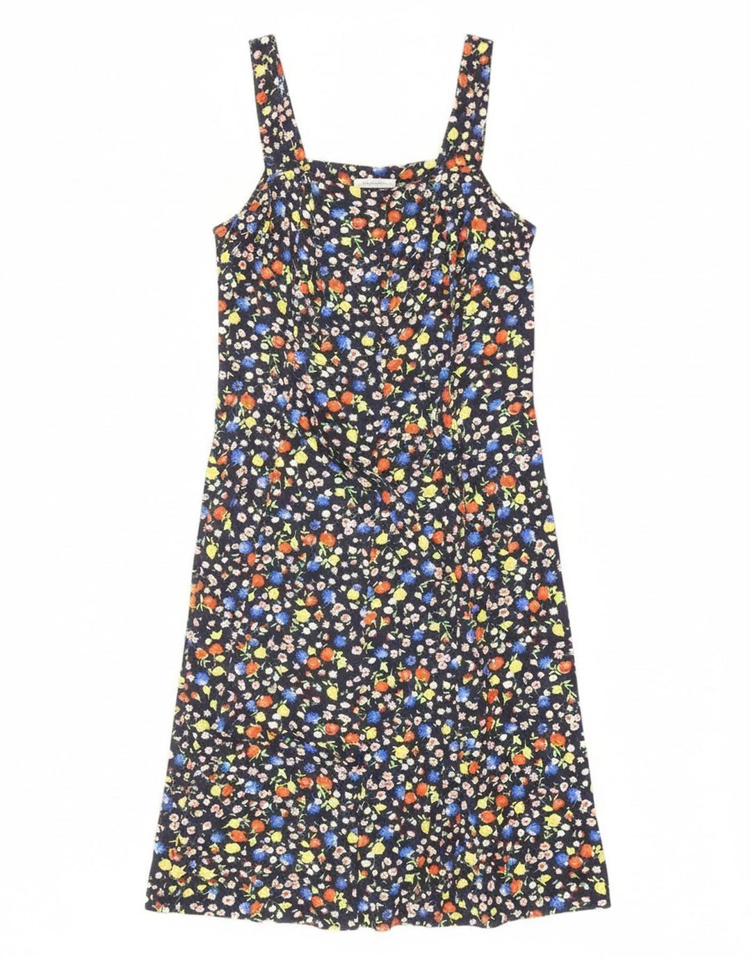 Vintage Dame Solkjole UK 12 Medium Navy Blue Floral