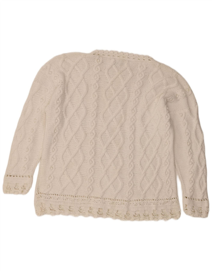 Golden Spiderweb Dame Boat Neck Jumper Sweater UK 16 Large White