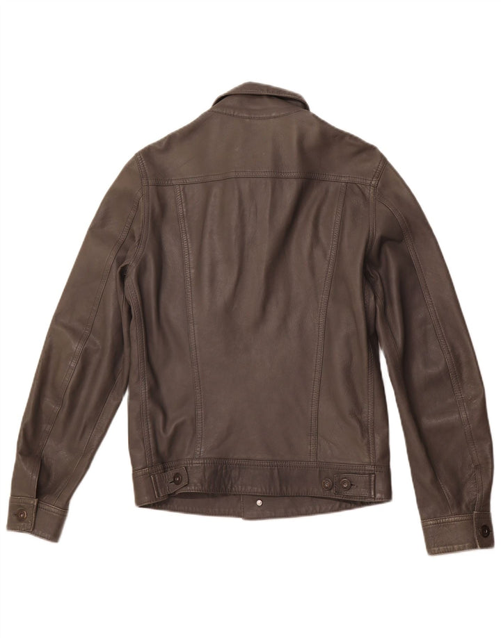 REPLAY Dame Læderjakke UK 10 Small Grey Læder