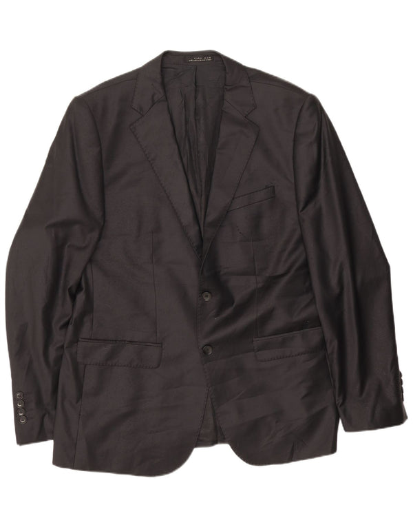 Zara Herre 2-knaps blazerjakke EU 56 XL Sort Uld