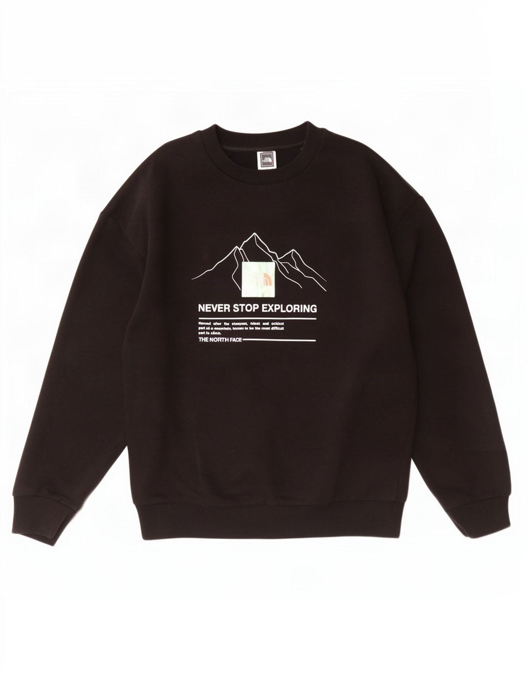 The North Face Dame Grafisk Sweatshirt Jumper UK 14 Medium Sort Bomuld