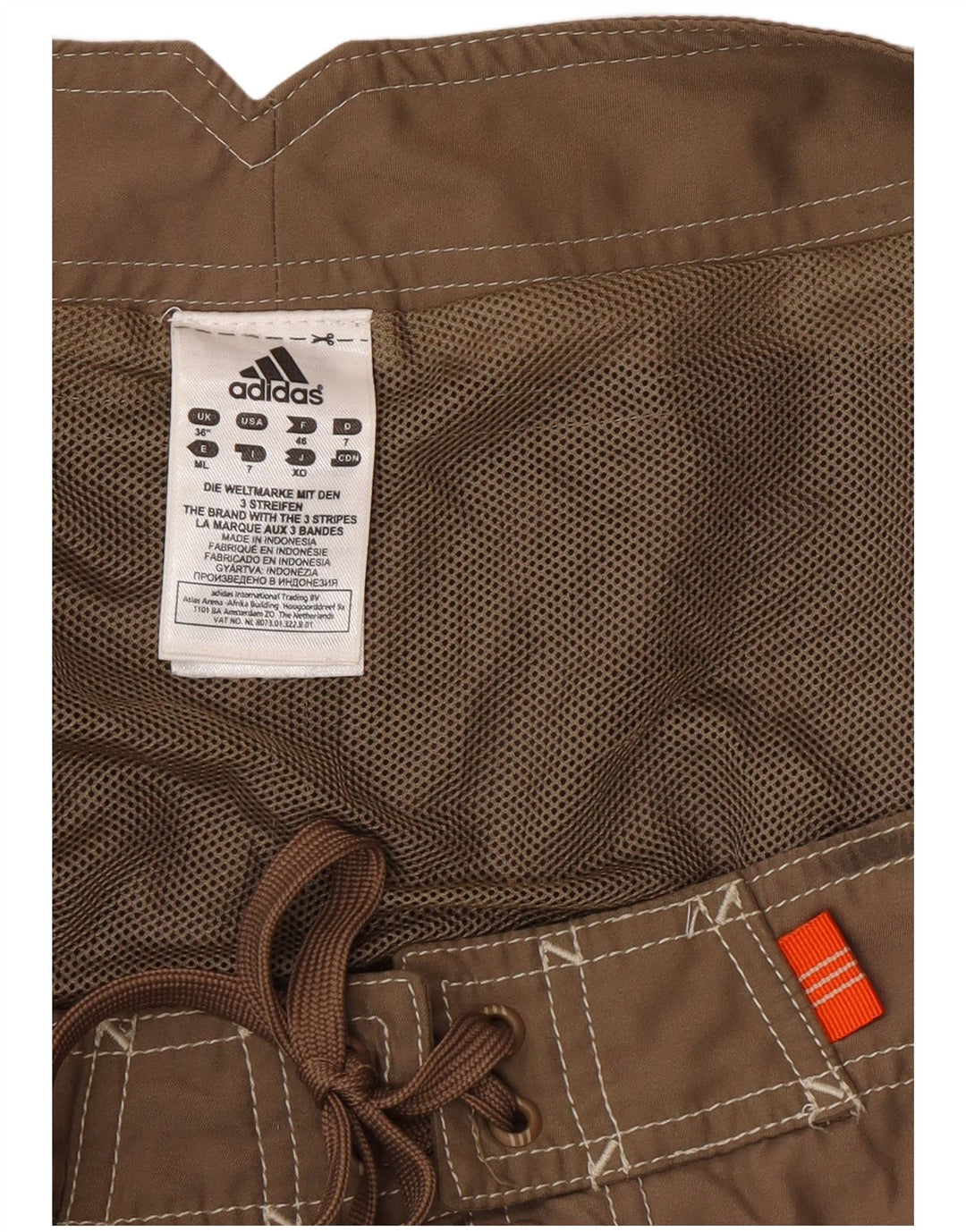 Adidas Grafiske svømmeshorts til mænd, store brune colourblock polyester