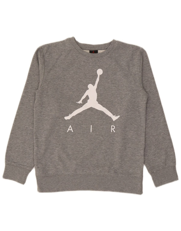 Jordan Boys Air Graphic Sweatshirt Jumper 12-13 år Stor Grå Bomuld