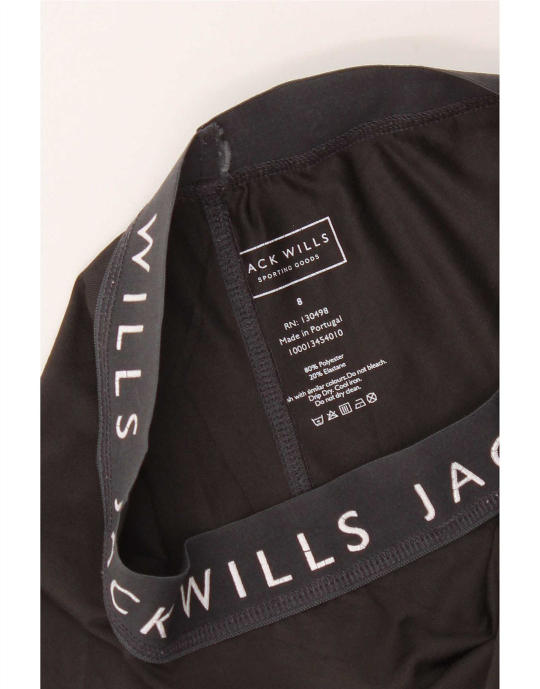 Jack Wills Kvinders Grafiske Leggings UK 8 Small Black Polyester
