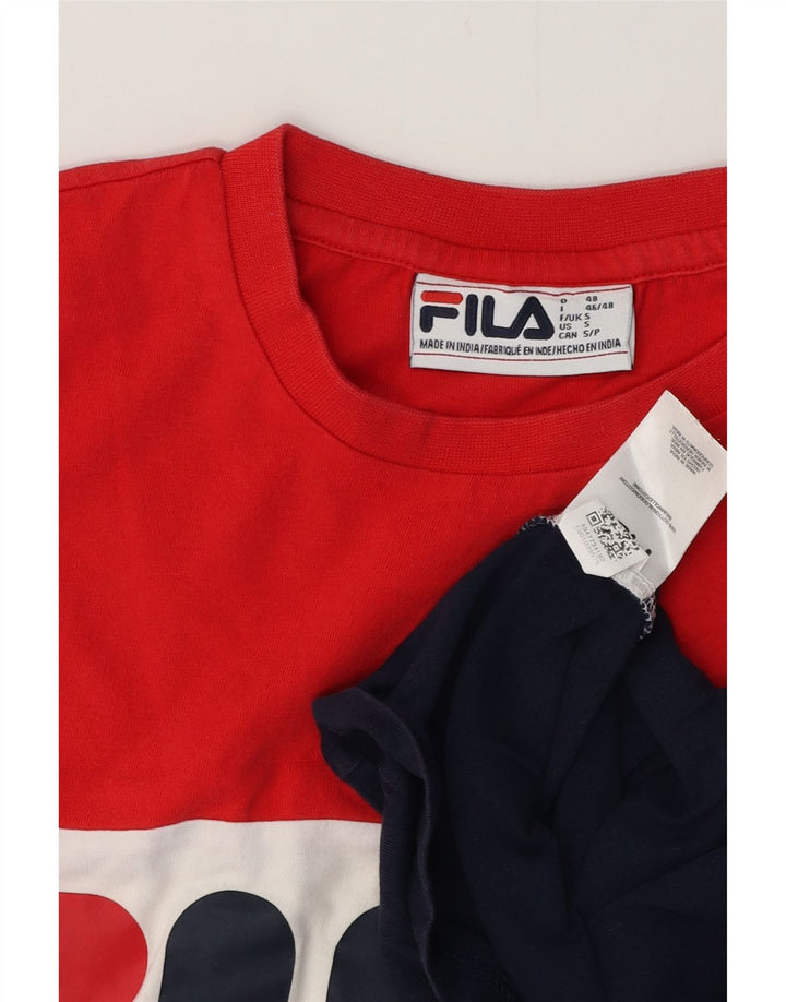 FILA Herre grafisk T-shirt Top Lille flerfarvet Colourblock Bomuld