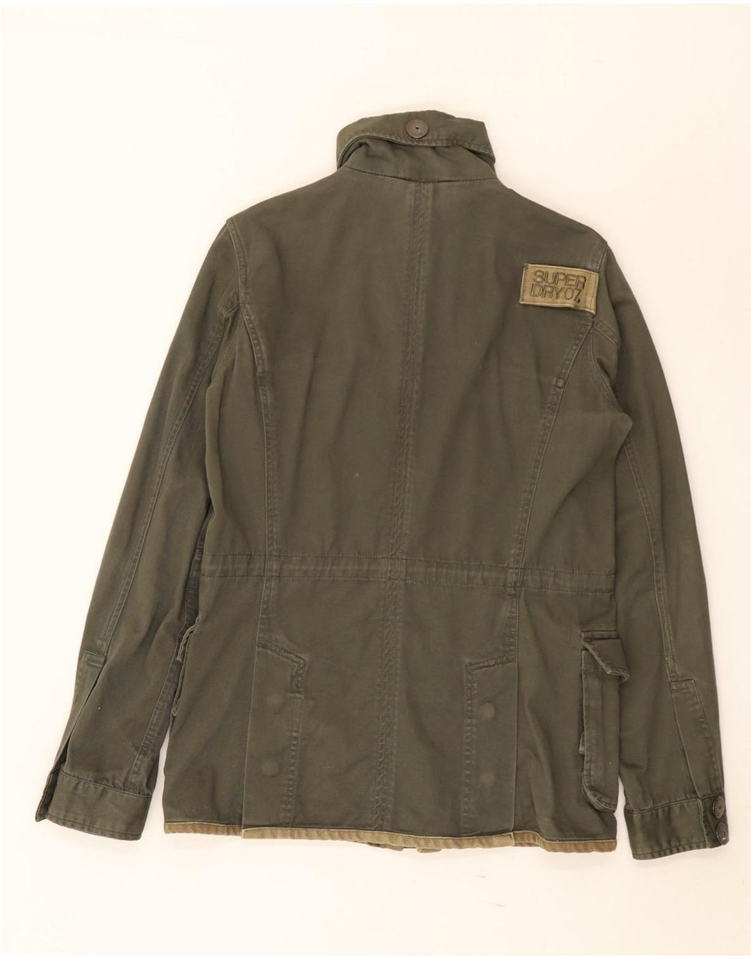 Superdry Herre Grafisk Utility Jacket UK 38 Medium Khaki Cotton