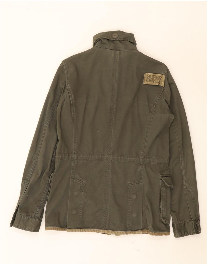 Superdry Herre Grafisk Utility Jacket UK 38 Medium Khaki Cotton