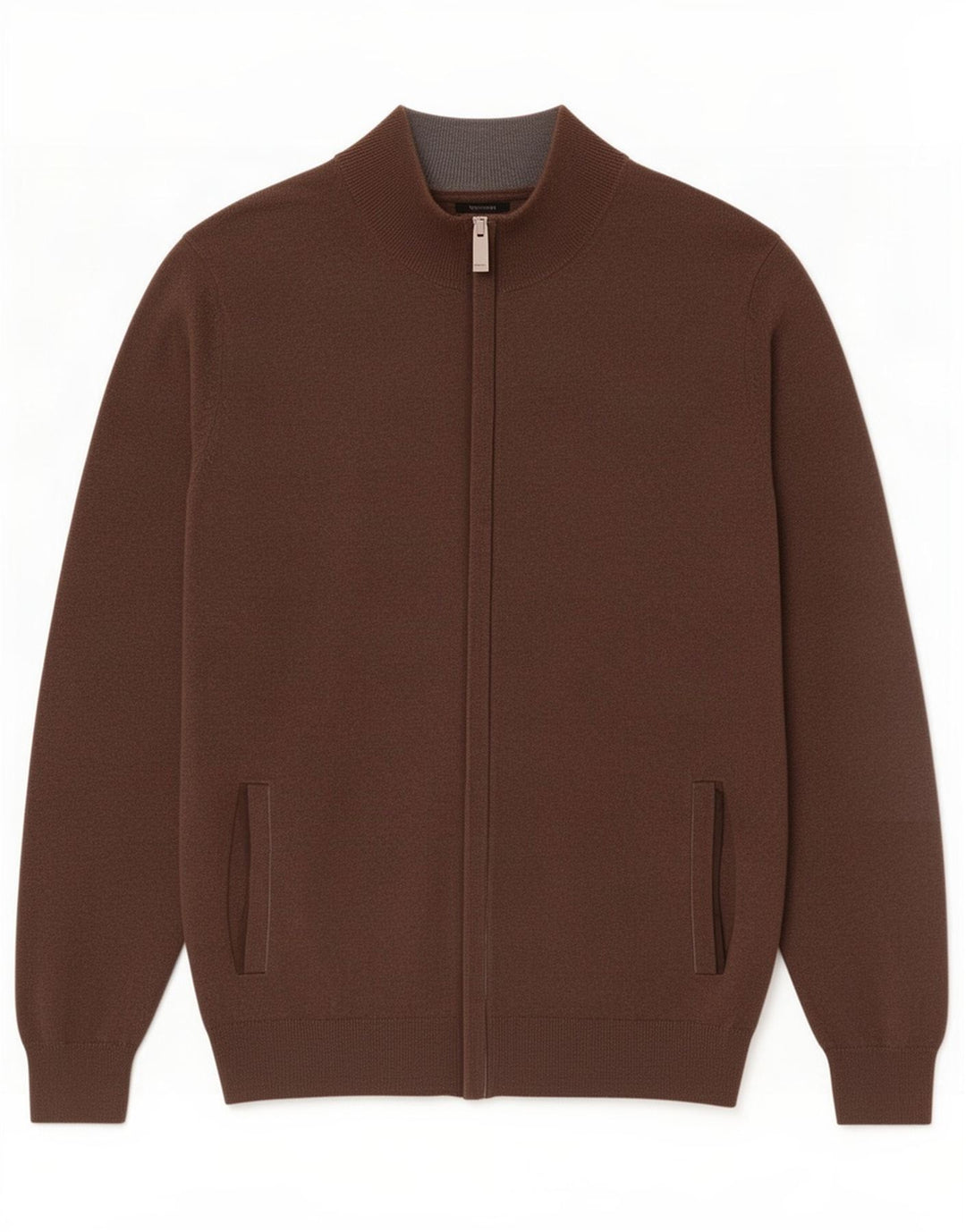 Massimo Dutti Herre Cardigan Sweater Medium Brun Bomuld