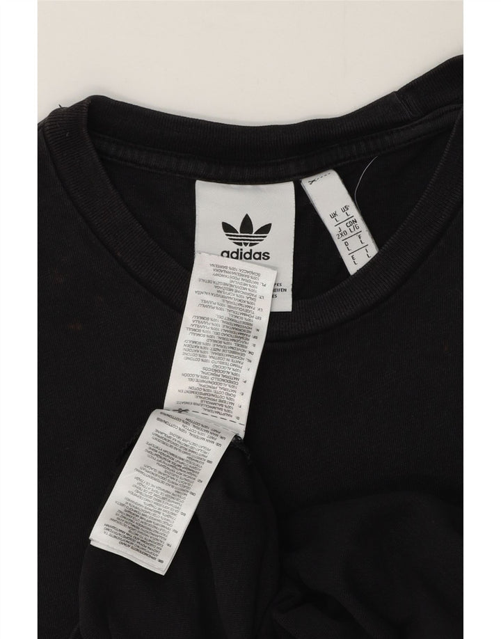 Adidas Herre T-Shirt Top Stor Sort Bomuld