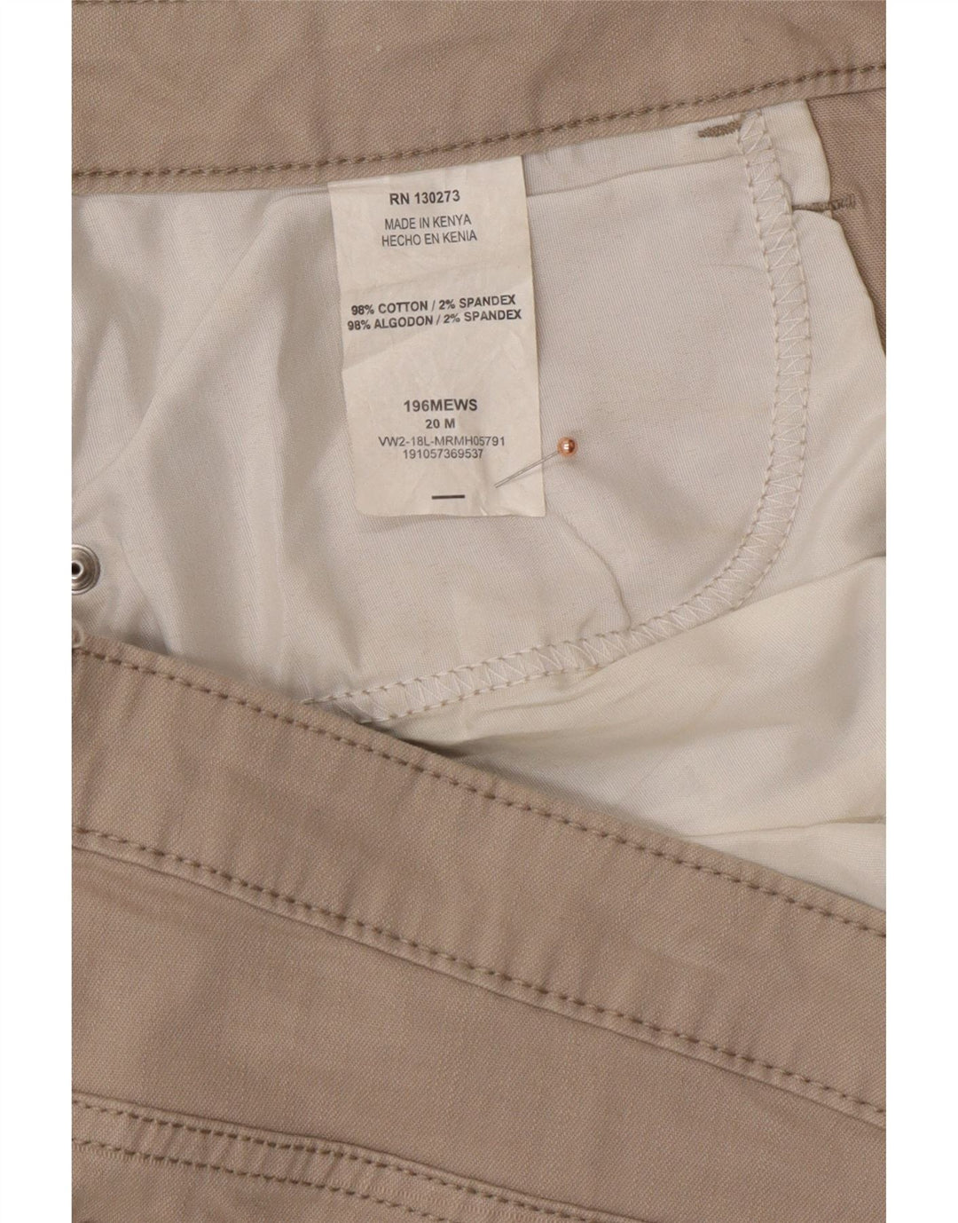 LEE kvindelige ryttere mellemhøje fritidsshorts US 20 2XL W40 beige bomuld