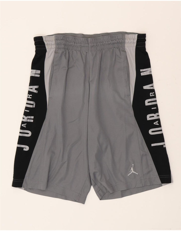 Jordan Herre Dri Fit grafiske sportsshorts Små grå Colourblock Polyester
