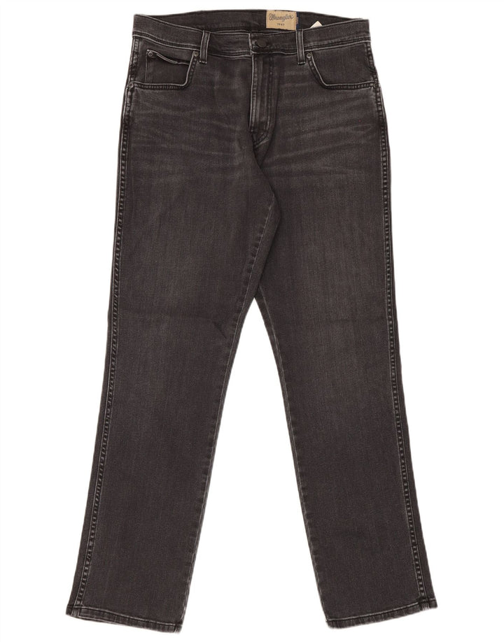 Wrangler Herre Texas Stretch Straight Jeans W34 L32 Sort Bomuld