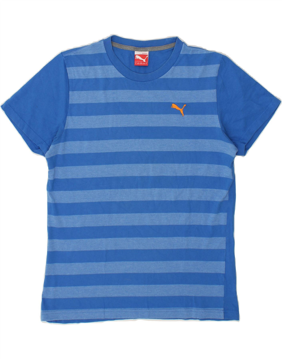 PUMA Mens T-Shirt Top Medium Blue Striped Vintage Puma and Second-Hand Puma from Messina Hembry 