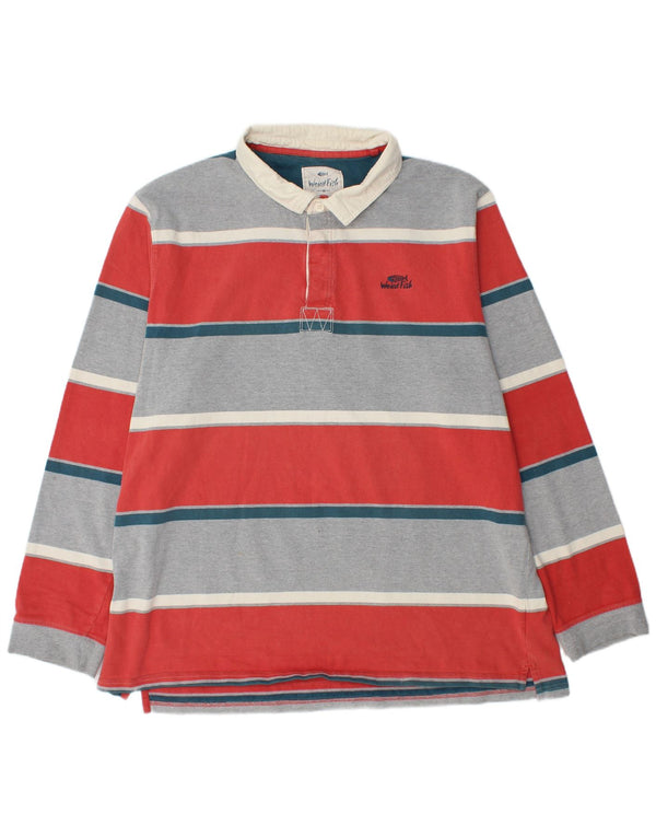 WEIRD FISH Langærmet Rugby Polo Shirt til mænd 2XL Flerfarvet Stribet