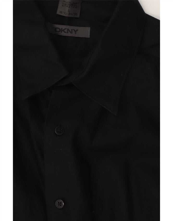 Dkny Herre Stretch Slim Fit Skjorte Str. 16 1/2 Stor Sort Bomuld