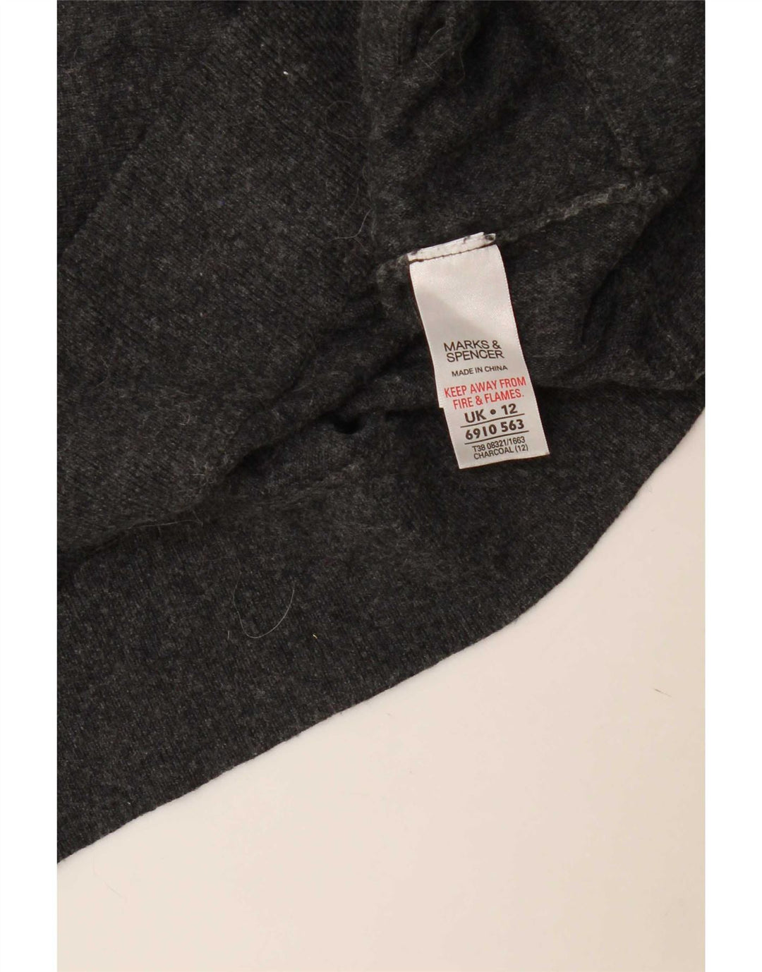 Marks & Spencer Dame Top 3/4 ærmer UK 12 Medium Grey Viscose