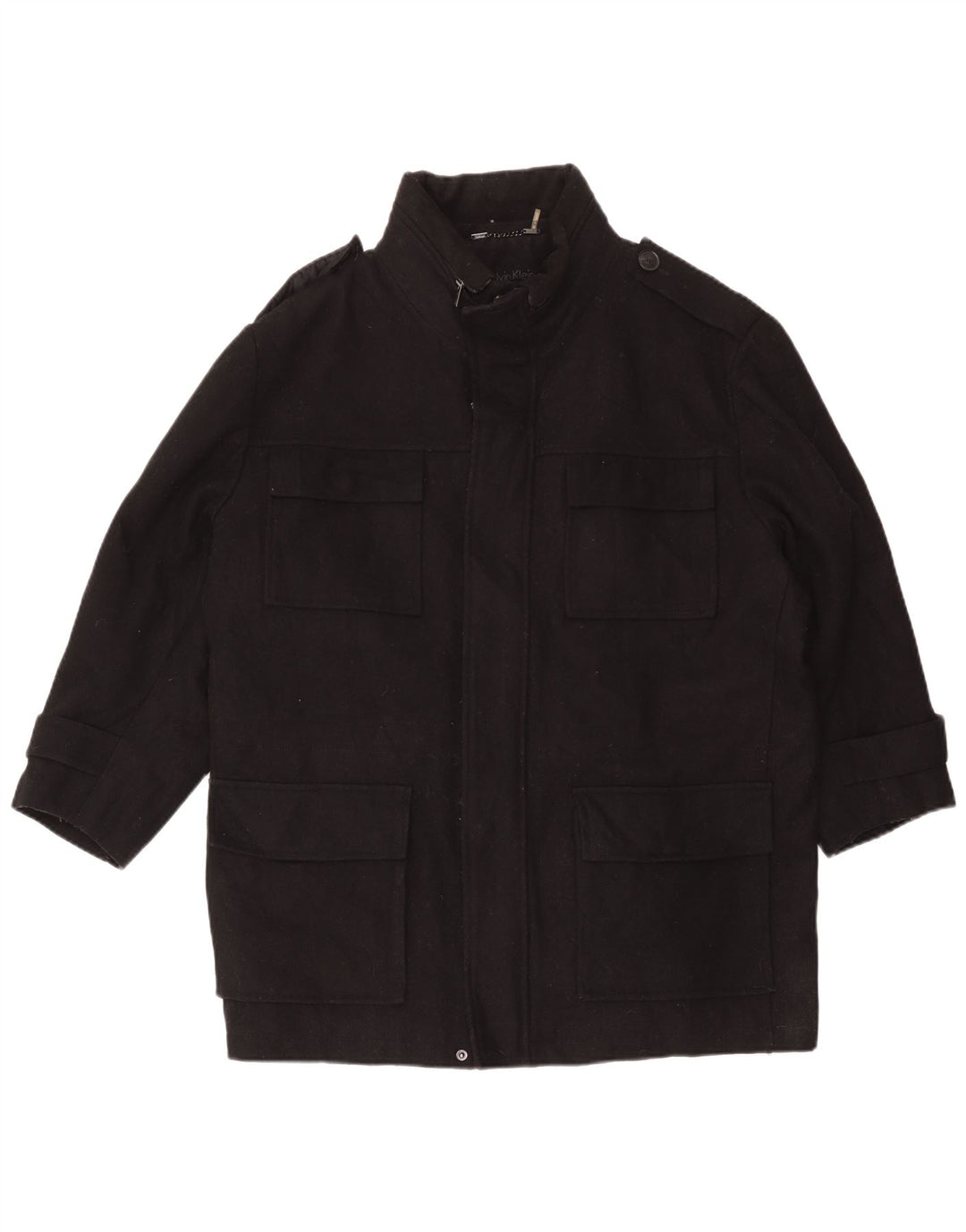 Calvin Klein Herre Military Jacket UK 42 XL Sort Uld
